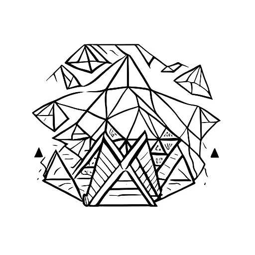 Pyramid Near Of A Dinosaur