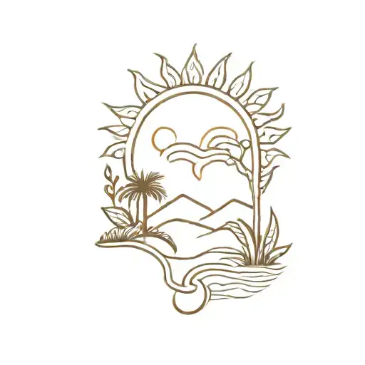 Sun And Jungle Background