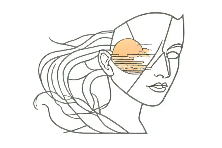 Mask Admiring A Sunset