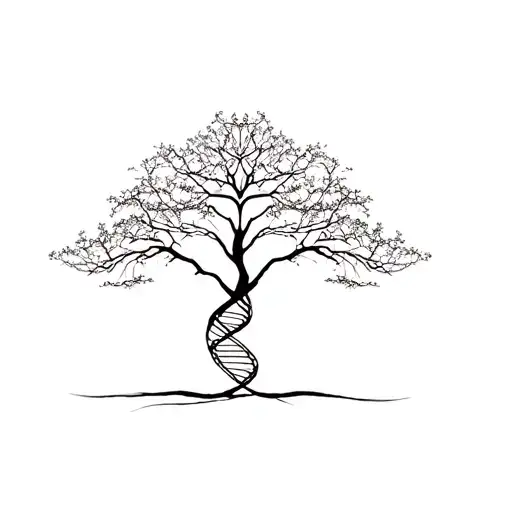 Tree With Dna Strand As Trunk