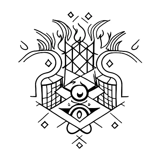 Lady Witches Dancing Around A Fire With Starts In The Sky