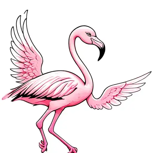 Flamingo With Angel Wings Memorial