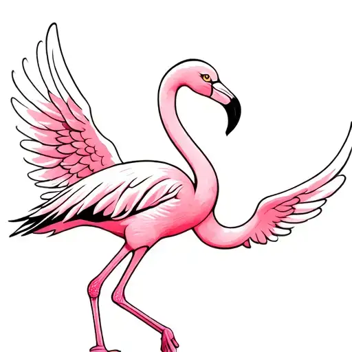 Flamingo With Angel Wings Memorial