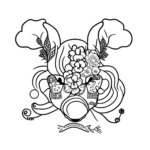 Animal Baleia Com Flores