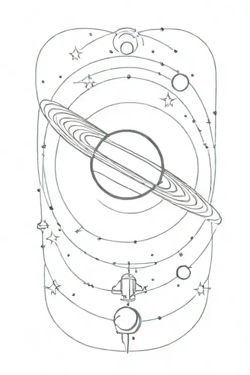 Saturn Coldplay Space Themed Tattoo Design Inspired