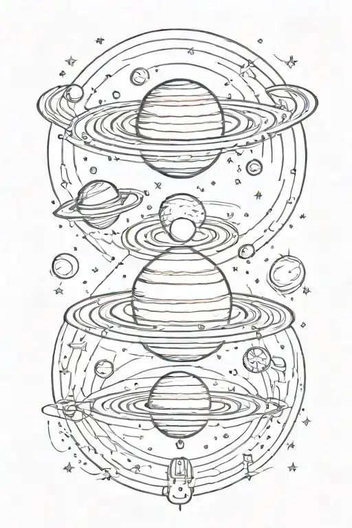 Saturn Coldplay Space Themed Tattoo Design Inspired