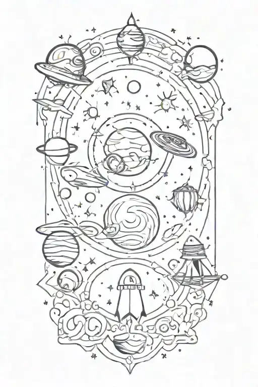 Coldplay Space Themed Tattoo Design Inspired