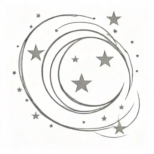 Moon And Star Couple Tattoo Design