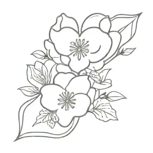 Small Heart With February January And May Birth Flower