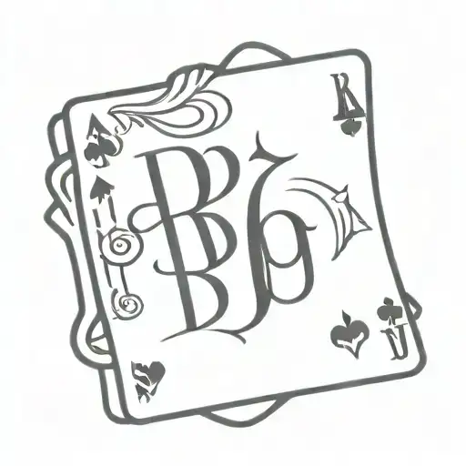Poker Card With Bj Letters In The Middle