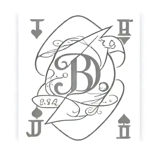 Poker Card With Bj Letters In The Middle