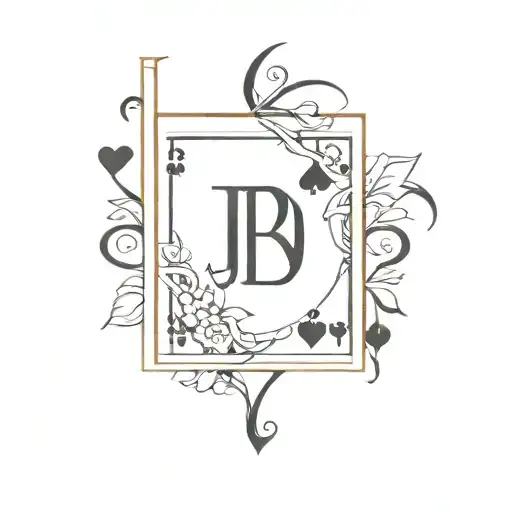 Poker Card With Bj Letters In The Middle