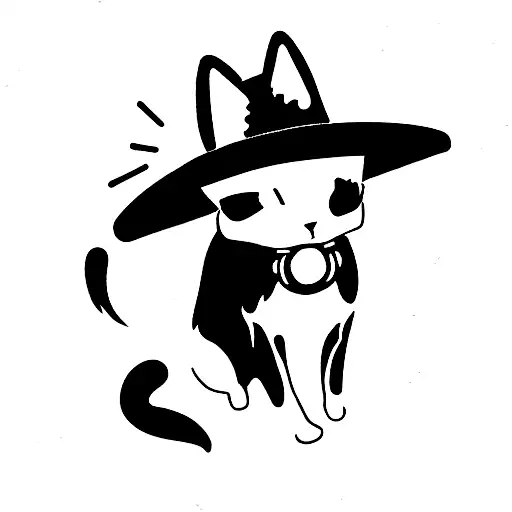 Cowboy Black Cat In A Shootout With A Jack Russel In A Sombrero