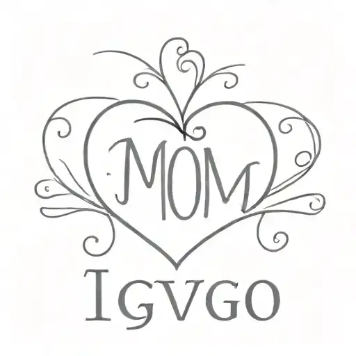 Heart With Mom Sisters And Brother Text 'Igy6' Us