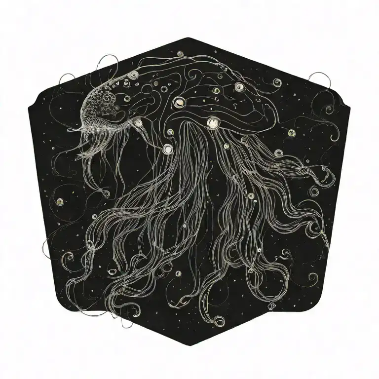 A Gargon Jellyfish With Many Eyes In Its Hair