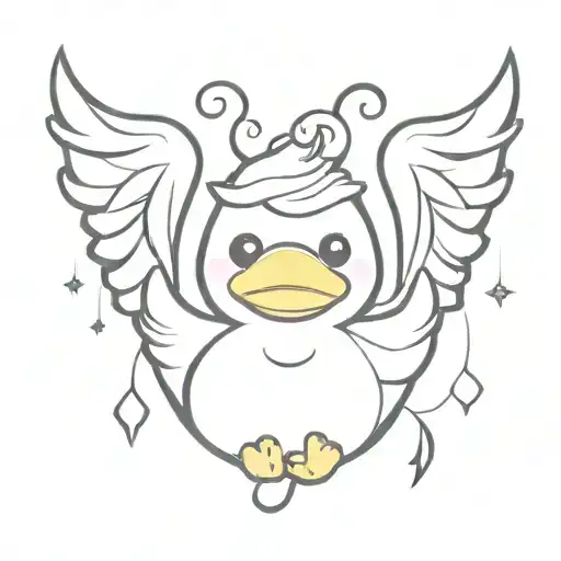 Rubber Ducky With A Halo And A Devil Horn Because It Is Half Devil Half Angel No Angel Wings