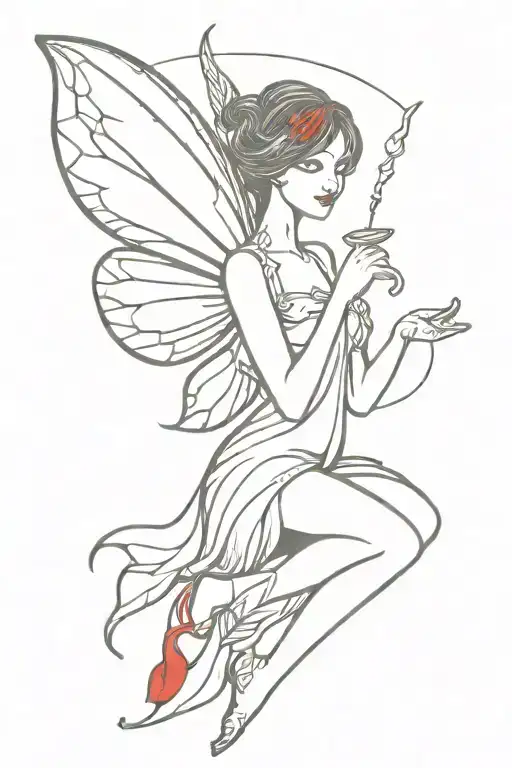 Fairy With Red Wings