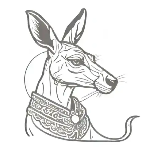 Kangaroo Wearing A Mexican Hat And A Scottish Kilt