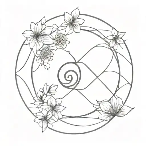 Breath Symbol Of Waves Forming Fibonacci Sequence And Flower Of Life