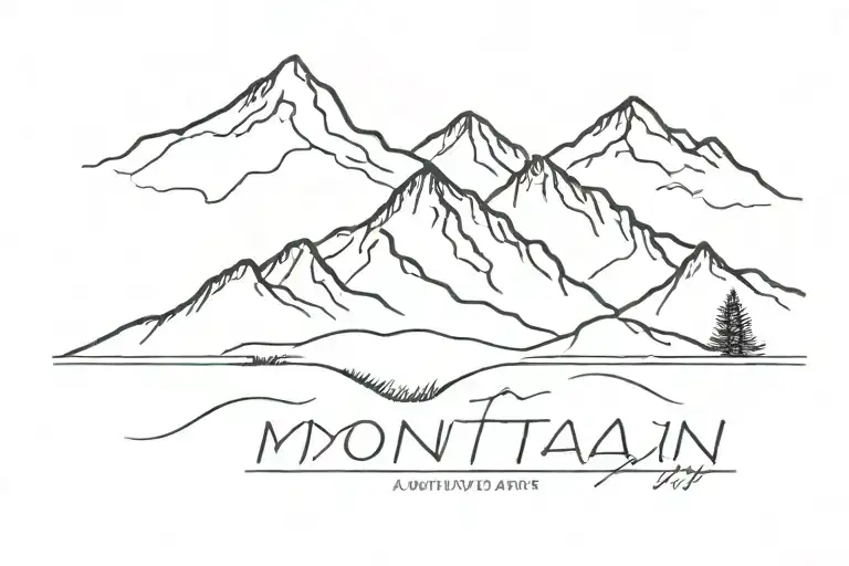 Text With A Mountain