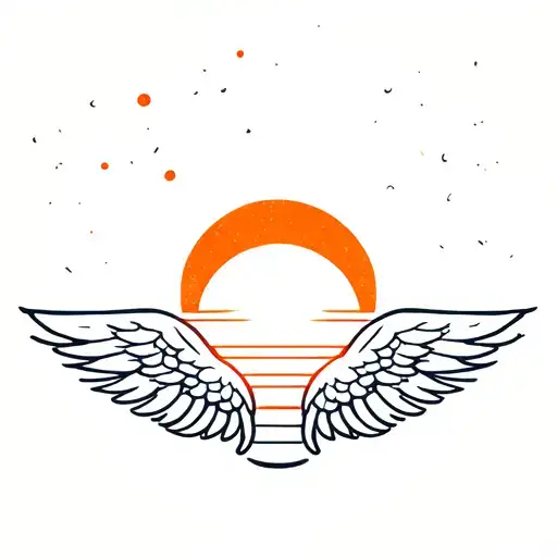 Blend A Sunset And A Pair Of Wings Spread Wide