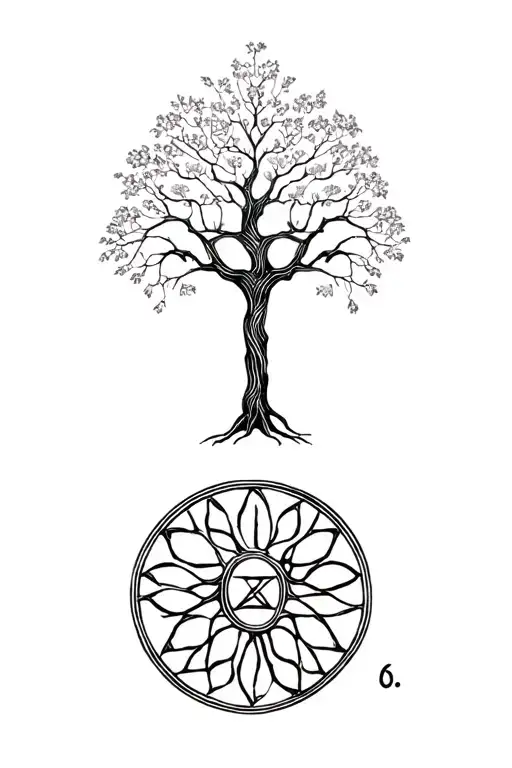 Roman Numberals And Ash Tree Of Life