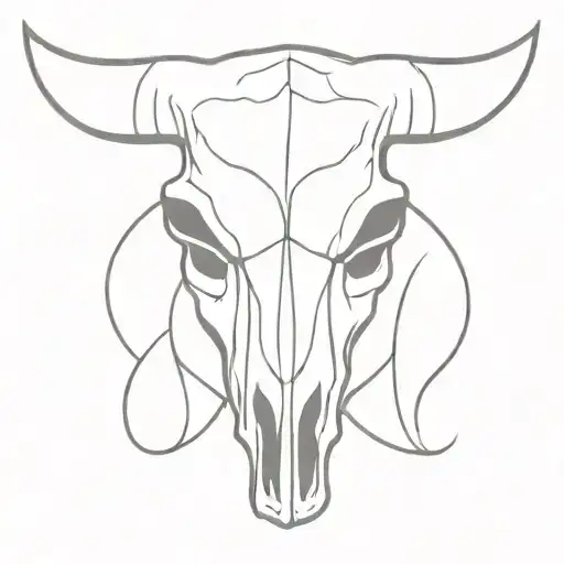 Front Facing Bull Skull