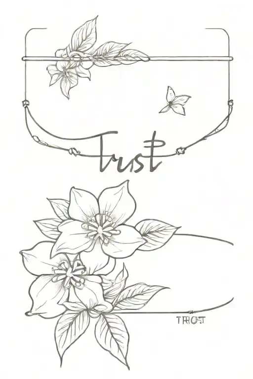 Anklet With Flower And Word Trust