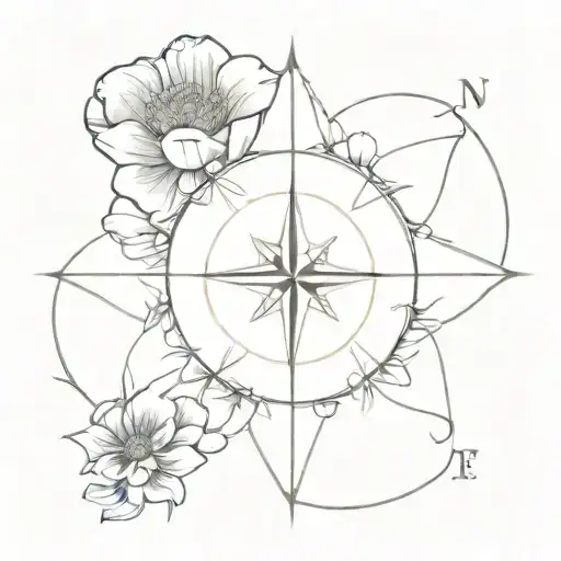 Compass And Anemone Flower