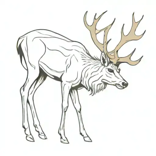 Muntjack Deer Standing Side