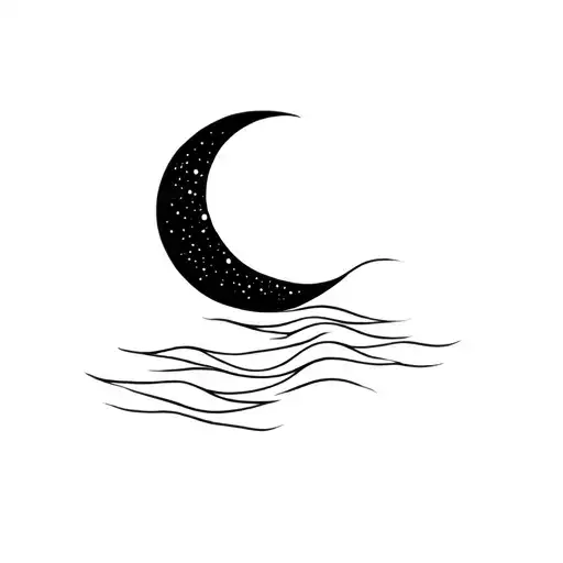 Moon With Wave Beneath