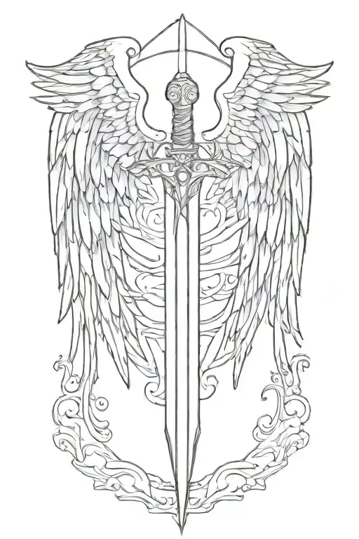Wing With Sword Without Background