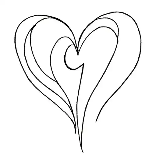 T Heart S Single Line Art
