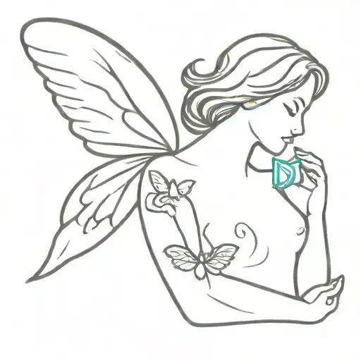 Angel Holding Butterfly Made
