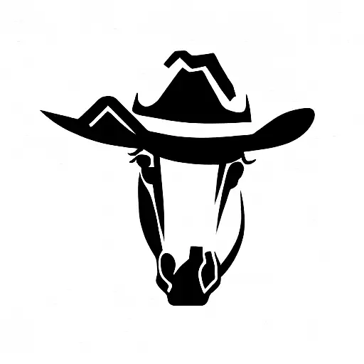 Abstract Horse Wearing A Cowboy Hat