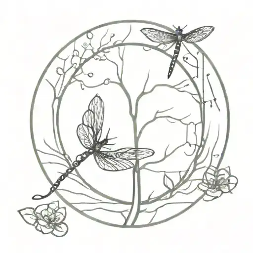 Dragonfly And Tree Of Life