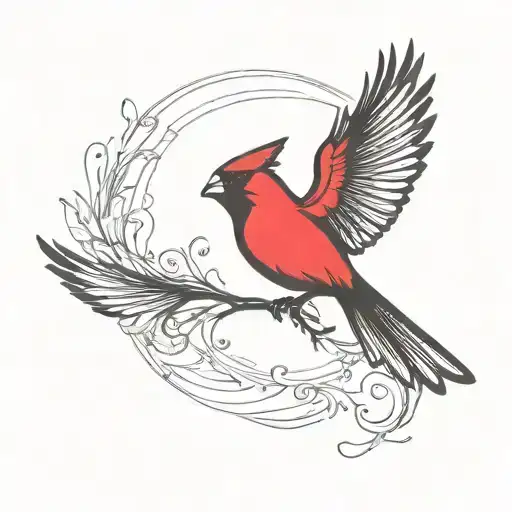 Cardinal Flying Silhouette Two Wing