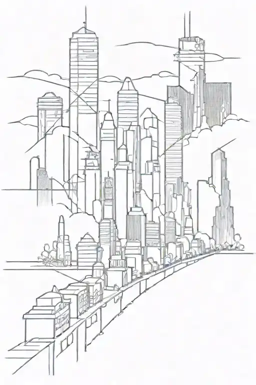 A Futuristic Cyberpunk Cityscape With Neon Lights And Towering Skyscrapers