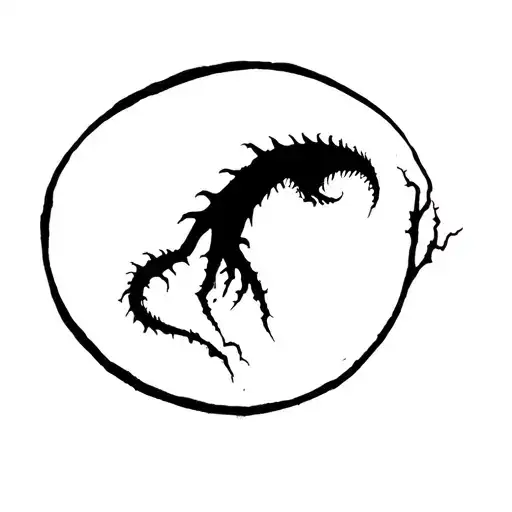 Eerie Monster Emerging From A Black Circle