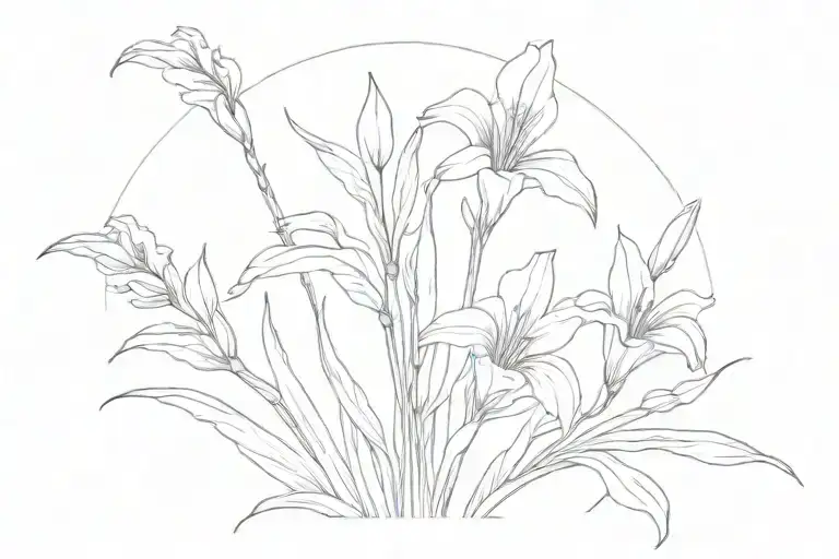 Gladiolus Flowers In Arch