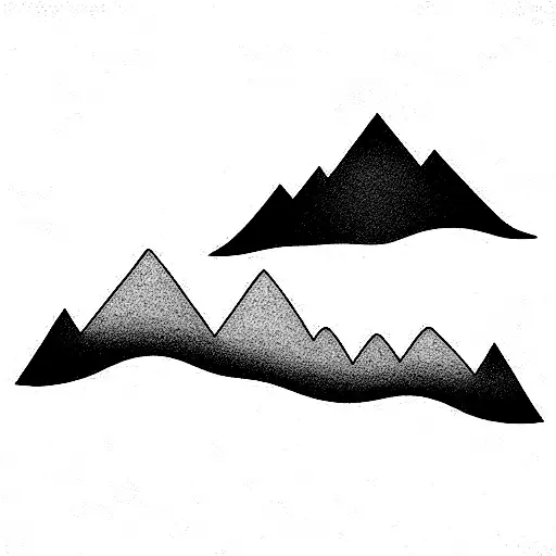 Two Waves Underneath One Is A Forest And Under The Other Are Mountains