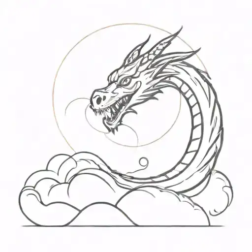 A Dragon Trying To Engulf The Sun