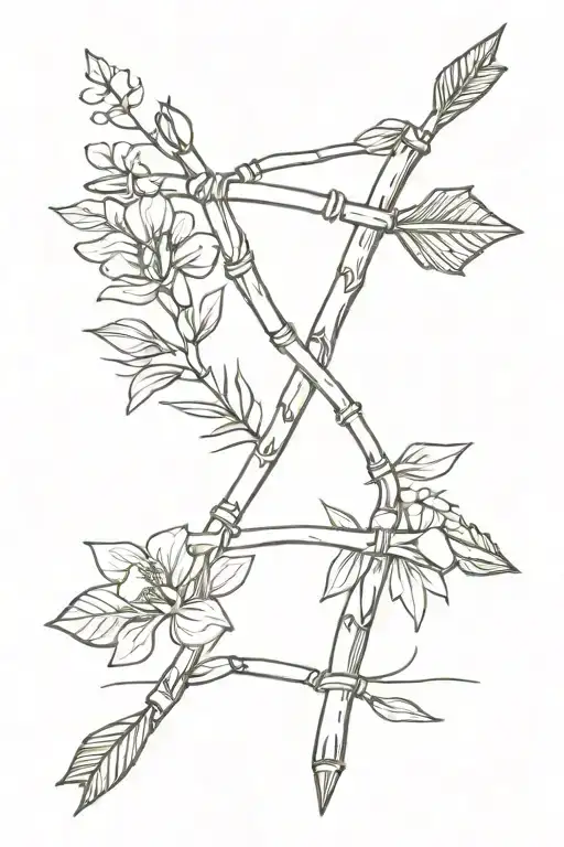 Camino Santiago Shell Arrow Bamboo Stick