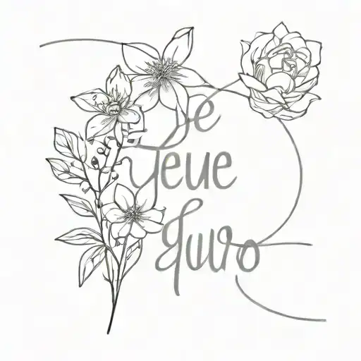 Te Quiero With Flower And Plant Writing