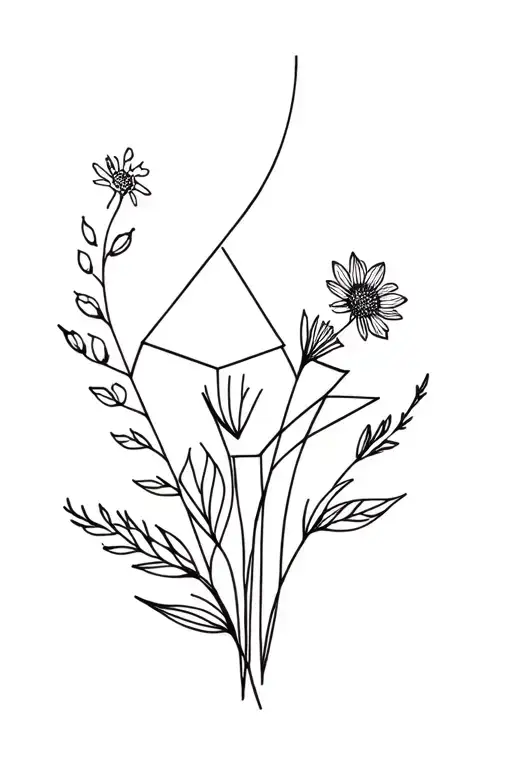 Wildflower Geometric Fine Line