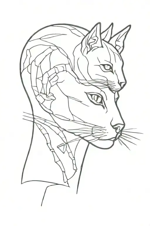 Egypt Cat Playing With Human Brain