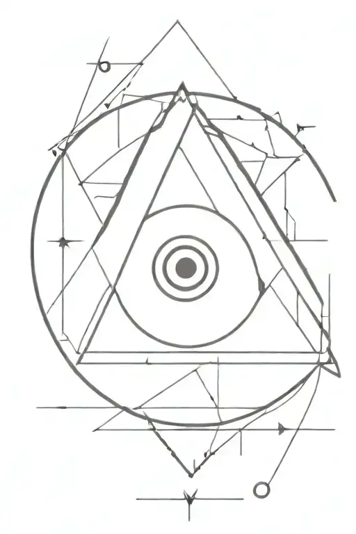 Circular Evil Eye With A Triangle Behind It