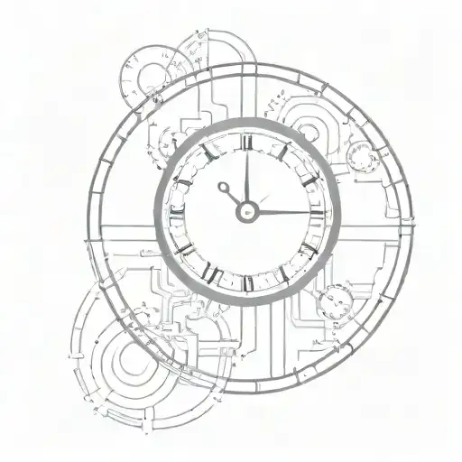 A Minimalist Design Of A Clock Intertwined With Computer Circuitry