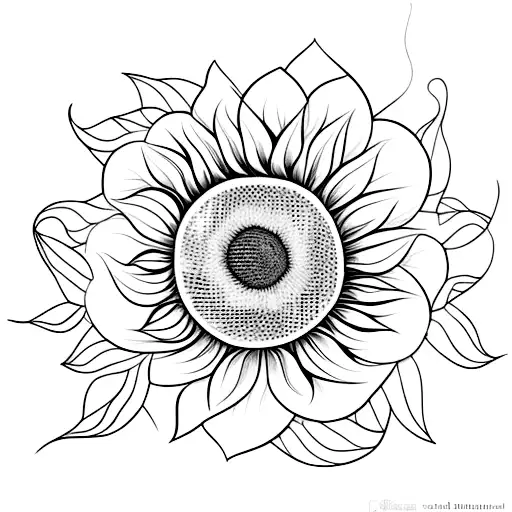 Sunflower Fused With Butterfly Abstract