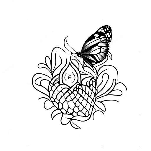 Butterfly Emerging From A Broken Cocoon